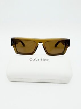 Calvin Klein CK24532S Sunglasses Rectangular Caramel 54mm Mens NEW